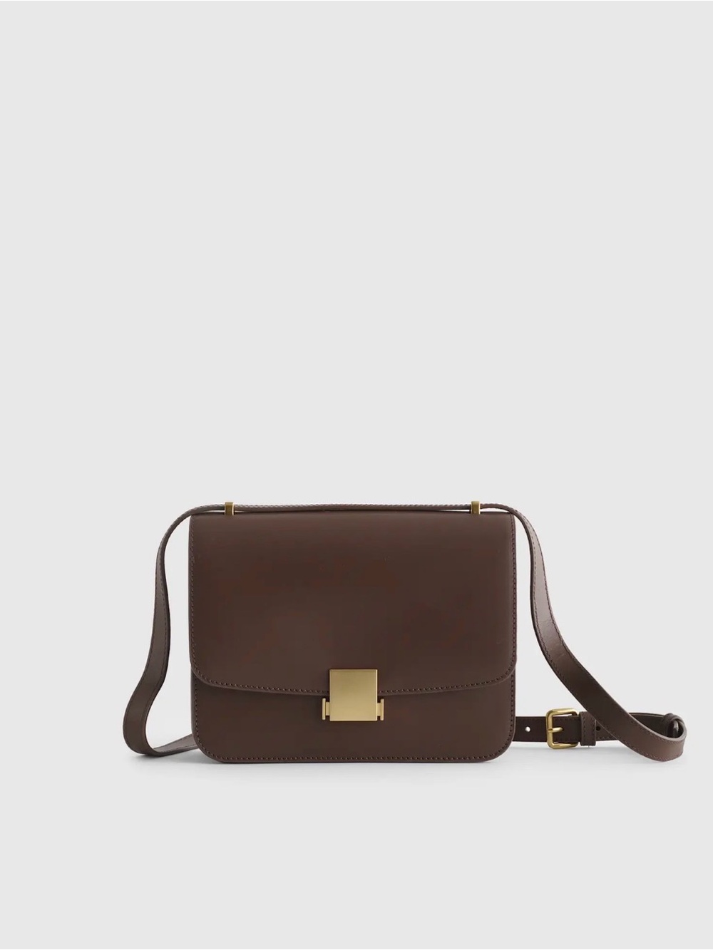 Quince Italian Leather Box Shoulder Bag